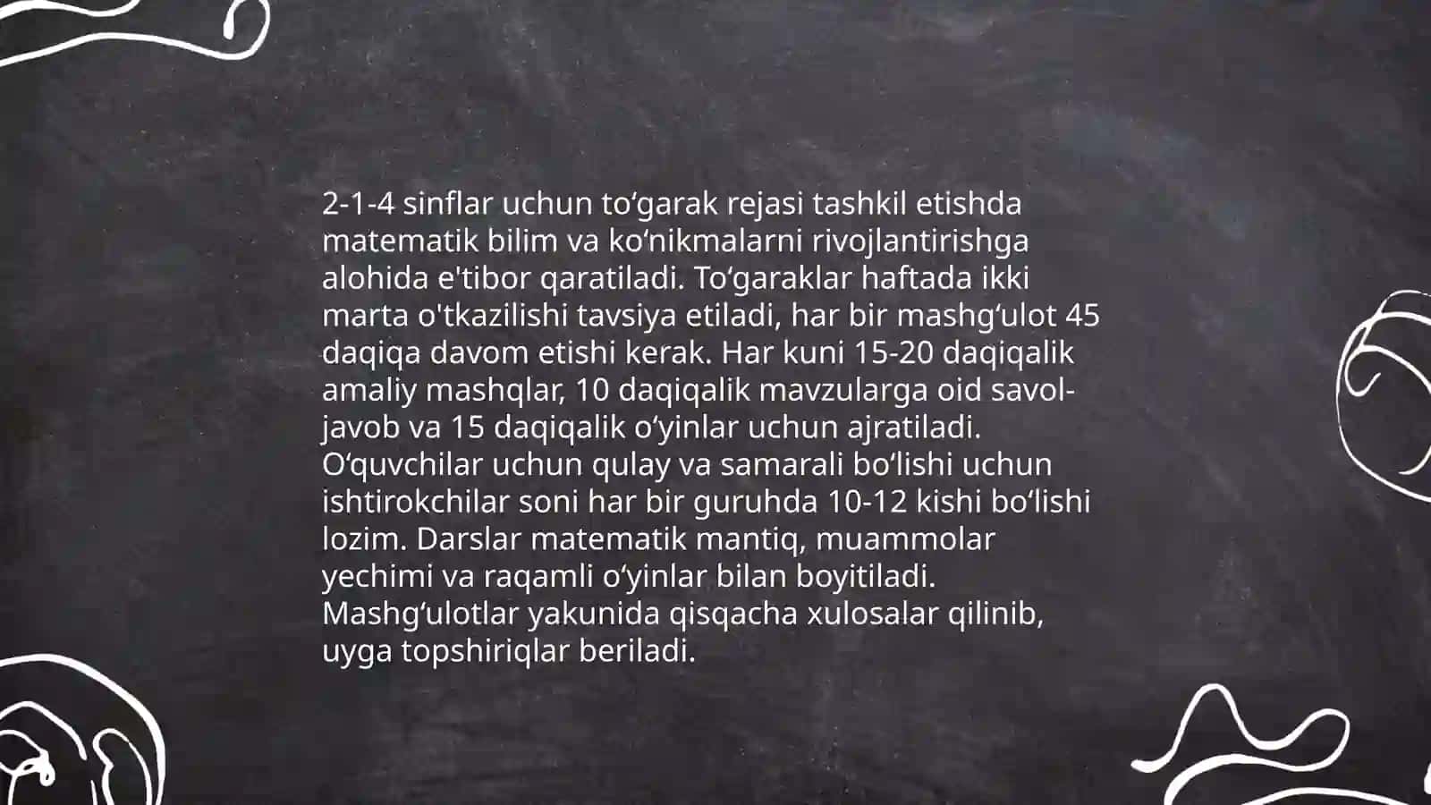 To‘garak rejasi tahlili (1-4-sinf) va me’yoriy hujjatlar bilan tanishish 4