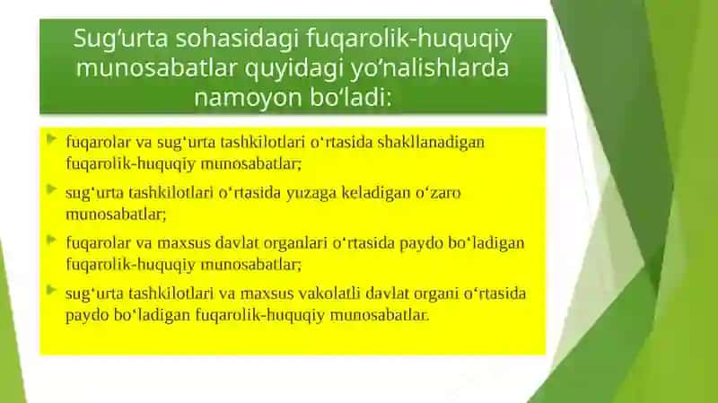 Sug‘urtafaoliyatini amalga oshirishning huquqiy asoslari 4