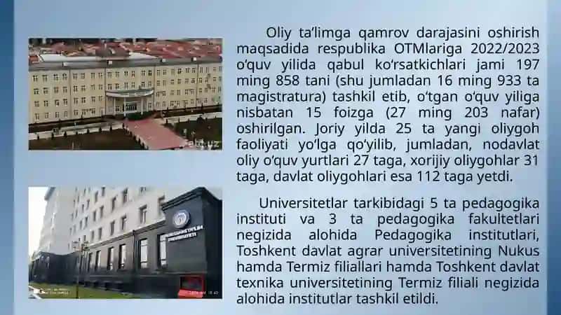 oliy talim tizimidagi islohotlar 4