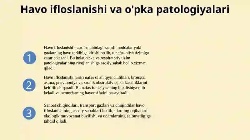 Havo ifloslanishining o'pka patologiyasidagi ahamiyati 4