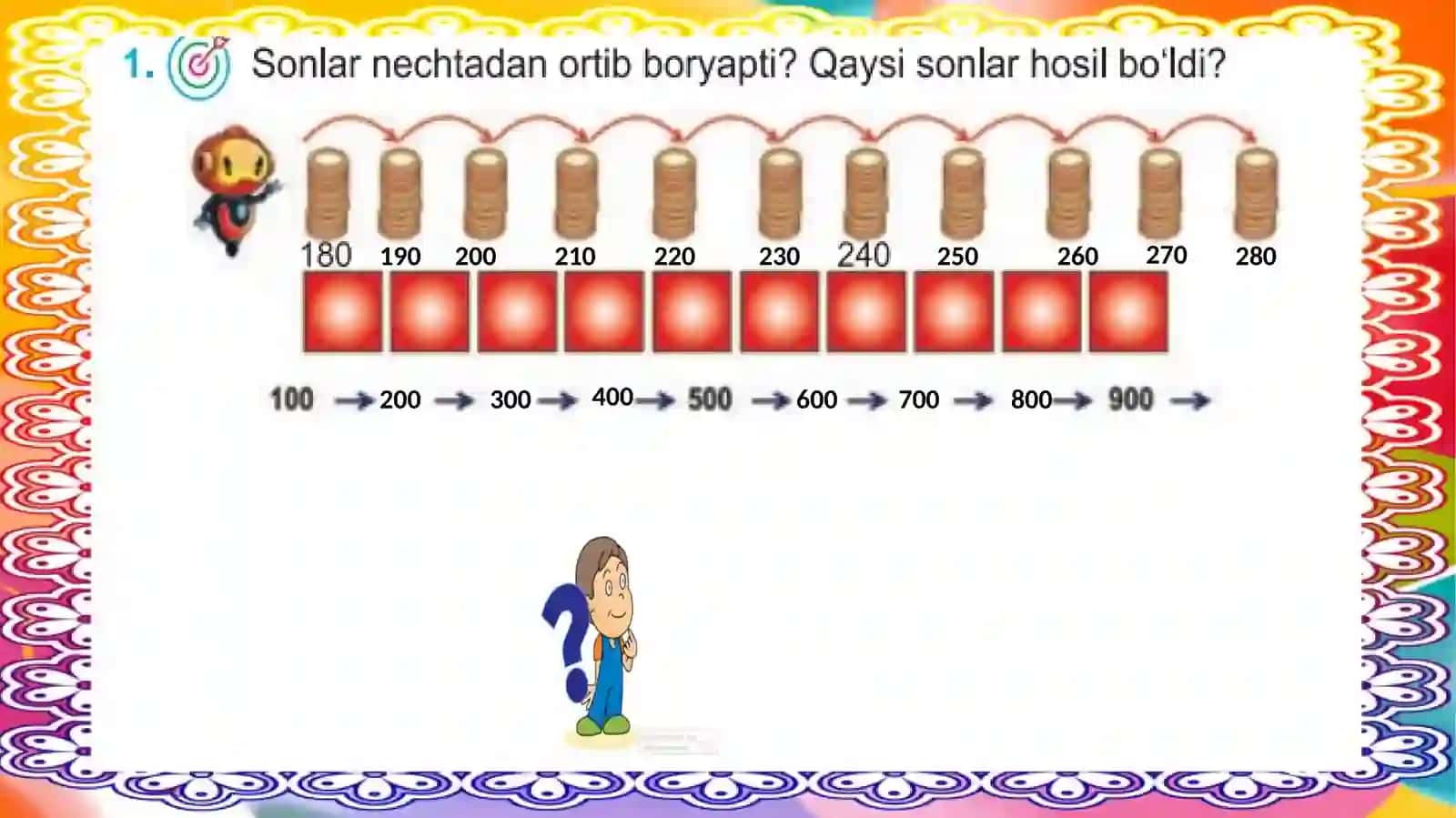 Minglik, yuzlik, o`nlik va birlik orasidagi munosabat 4