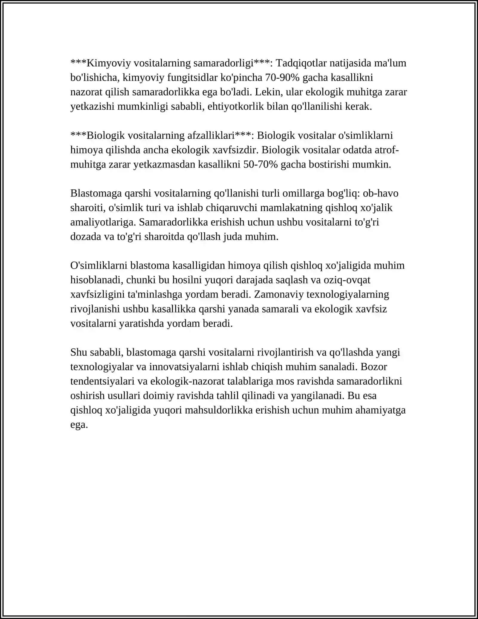 Blastomaga qarshi vositalarning tavsifi va tasir turlari 4