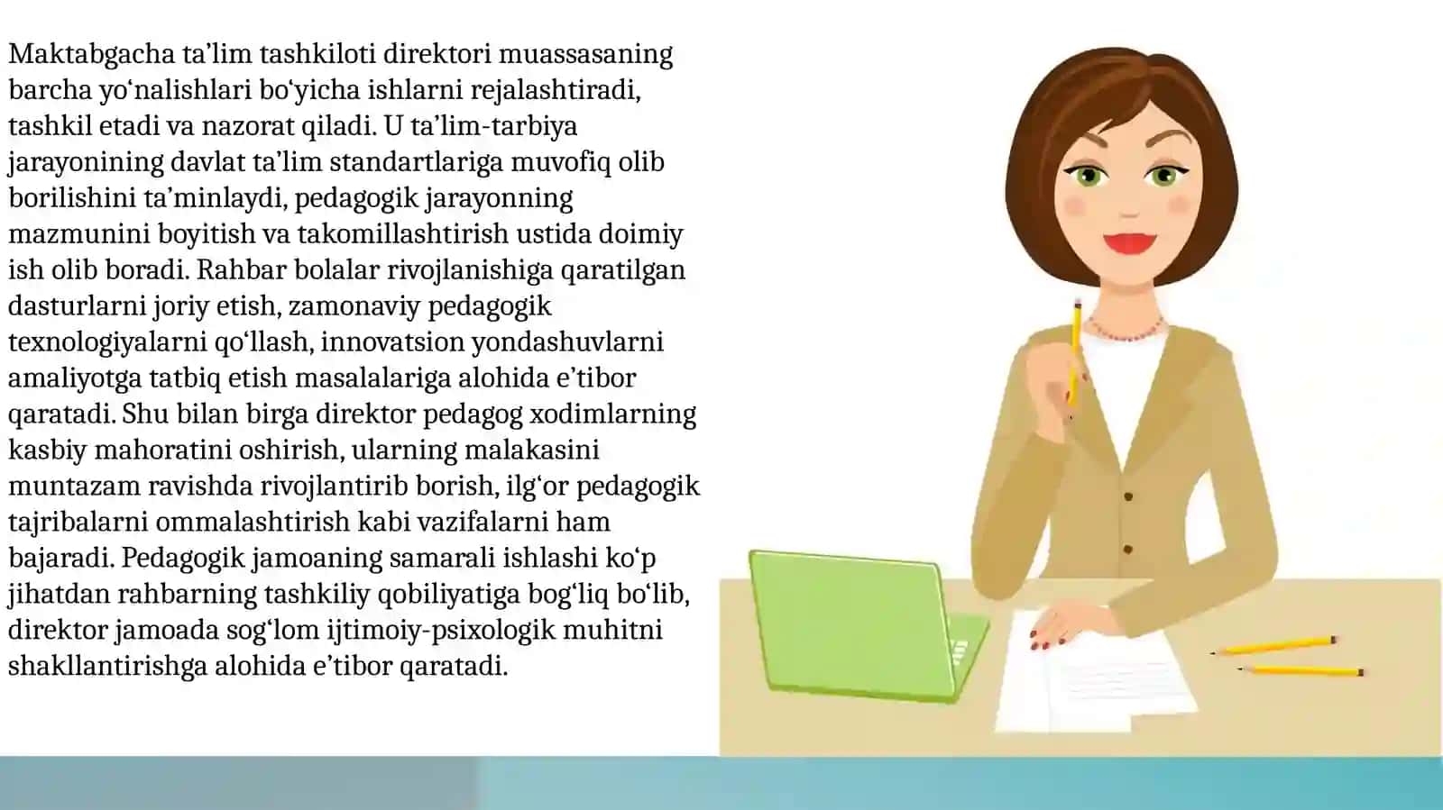 Maktabgachata'limtashkilotiningboshqaruvchisi(direktor) 4