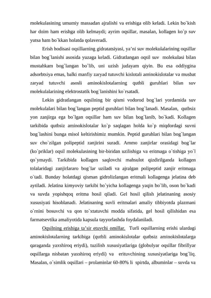 Oqsillarning fizik-kimyoviy xossalari 4