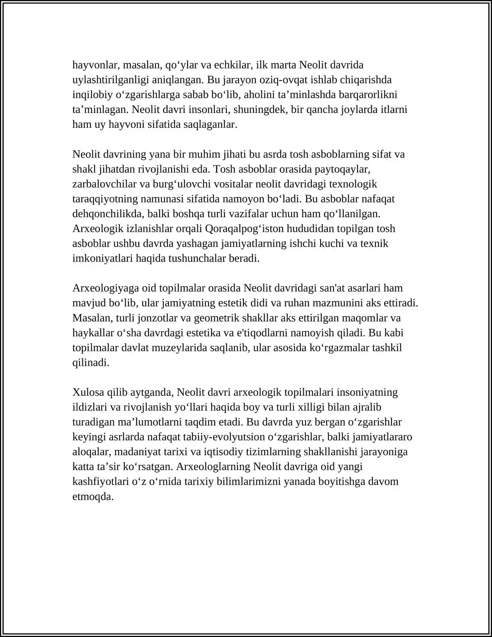 NEOLIT DAVRI TURAR JOY QOLDIQLARI 4