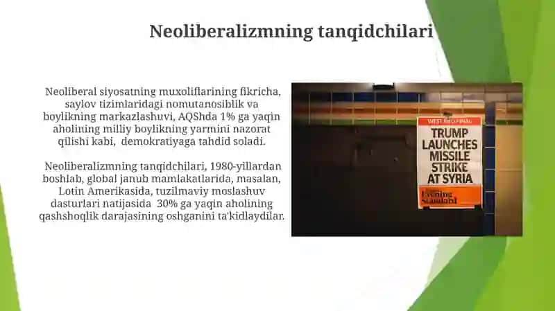 Neoliberalizmning muvaffaqiyatlari va kamchiliklari 4