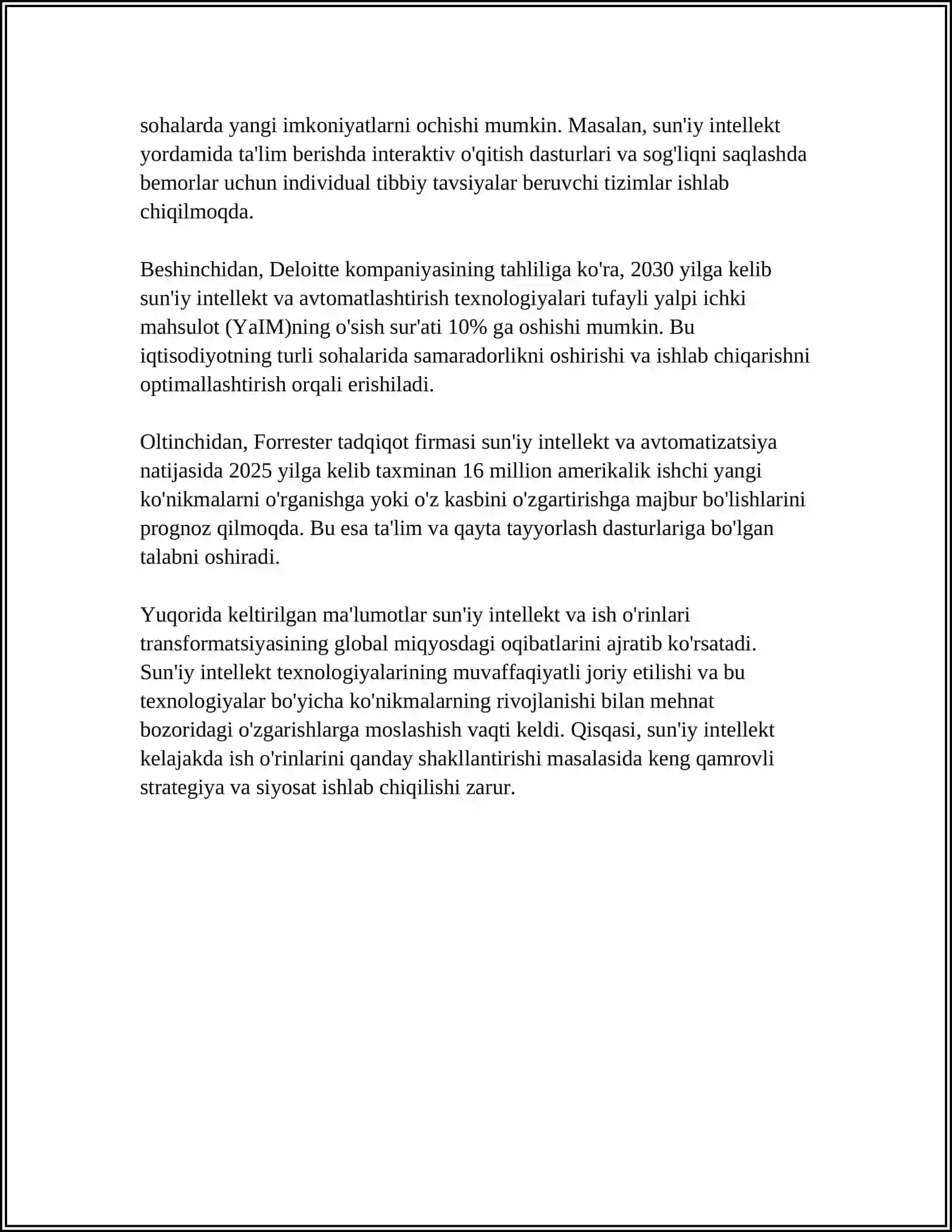SUN'IY INTELLEKTNING MEHNAT BOZORI VA IQTISODIYOTGA TA'SIRI 4