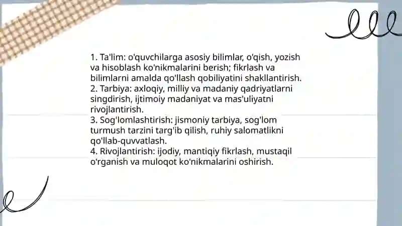 Boshlang'ich ta‘limning maqsad va vazifalari 4