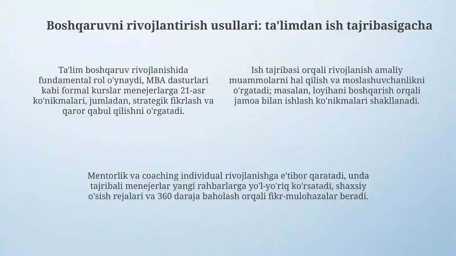 Menejmentning rivojlanishi tarixi va hozirgi holati 4