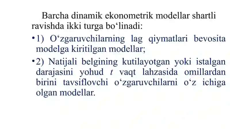 Dinamik ekonometrik modellar 4