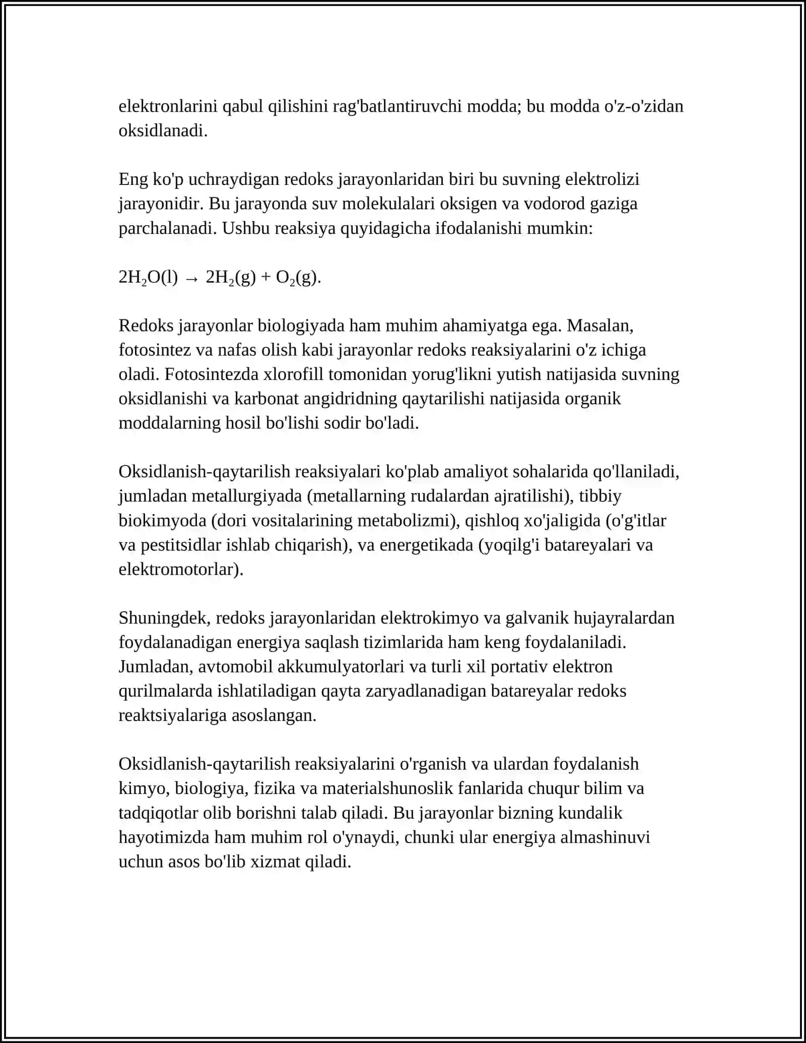 OKSIDLANISH QAYTARILISH REAKSIYALARI 4