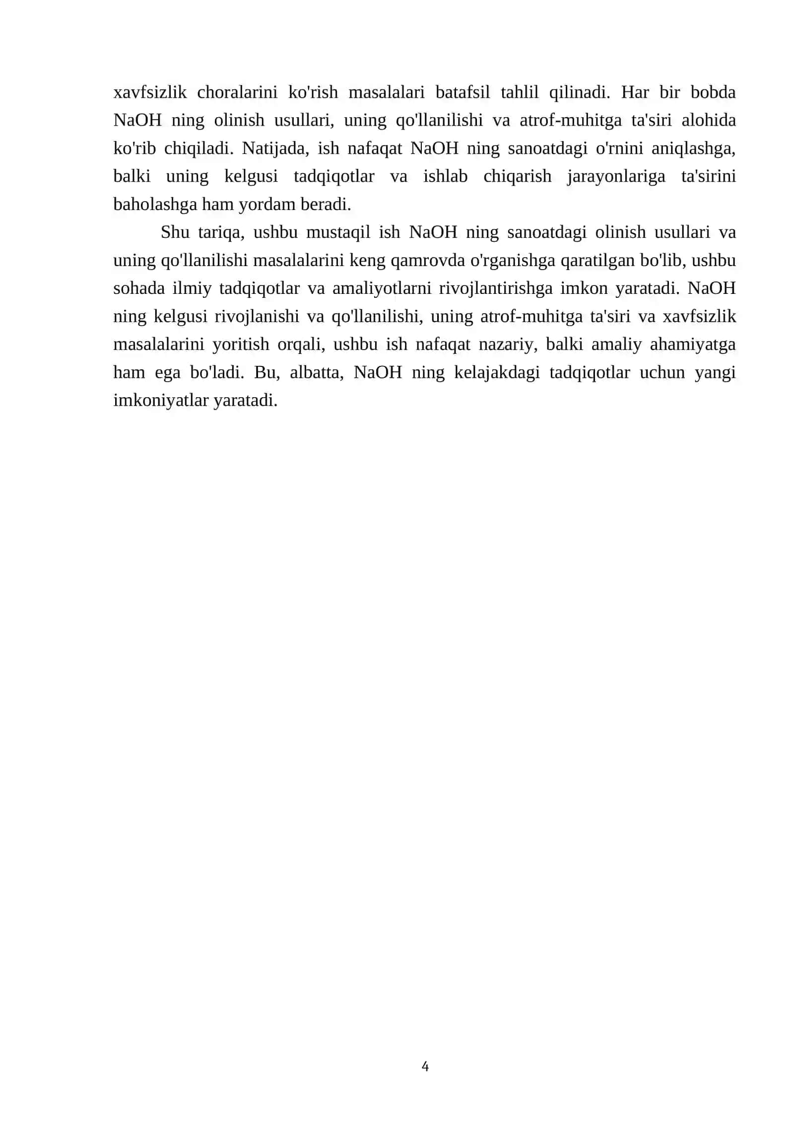 Sanoatda NaOH ning olinish usullari. Uning ishlatilishiga misollar 4