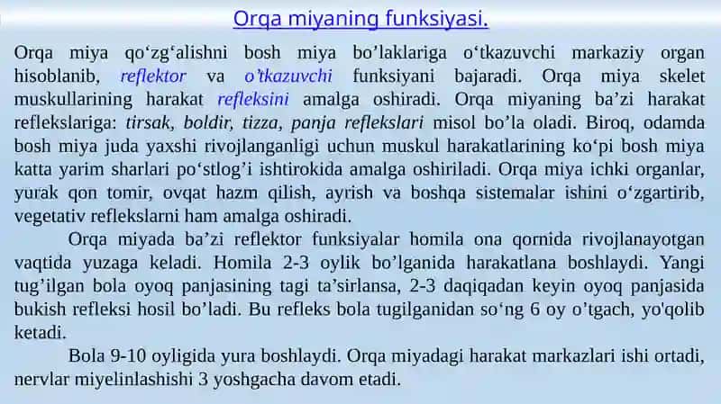 Markaziynervtizimining xususiy fiziologiyasi 4
