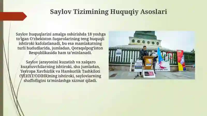 Oʻzbekiston Respublikasida Erkin Saylovlarni Amalga Oshirishga Tayyorgarlik 4