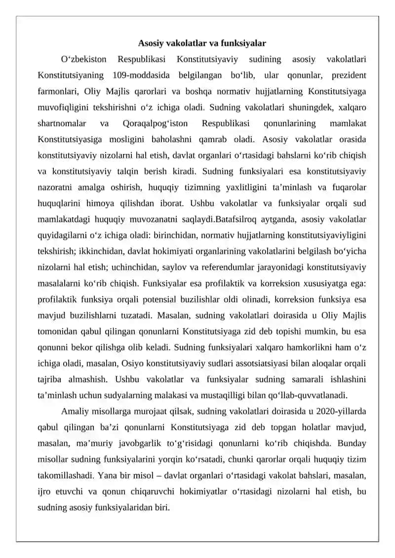 O‘zbekiston Respublikasi Konstitutsiyaviy sudining yuridik axamiyati tuzilishi 4