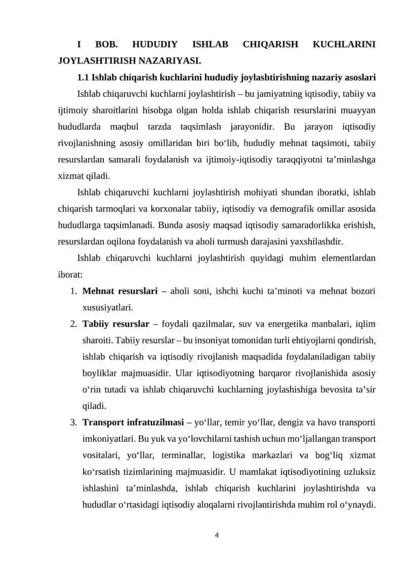 Hududlarda ishlab chiqarish kuchlarini joylashtirish bo`yicha xorijiy tajribalar 4