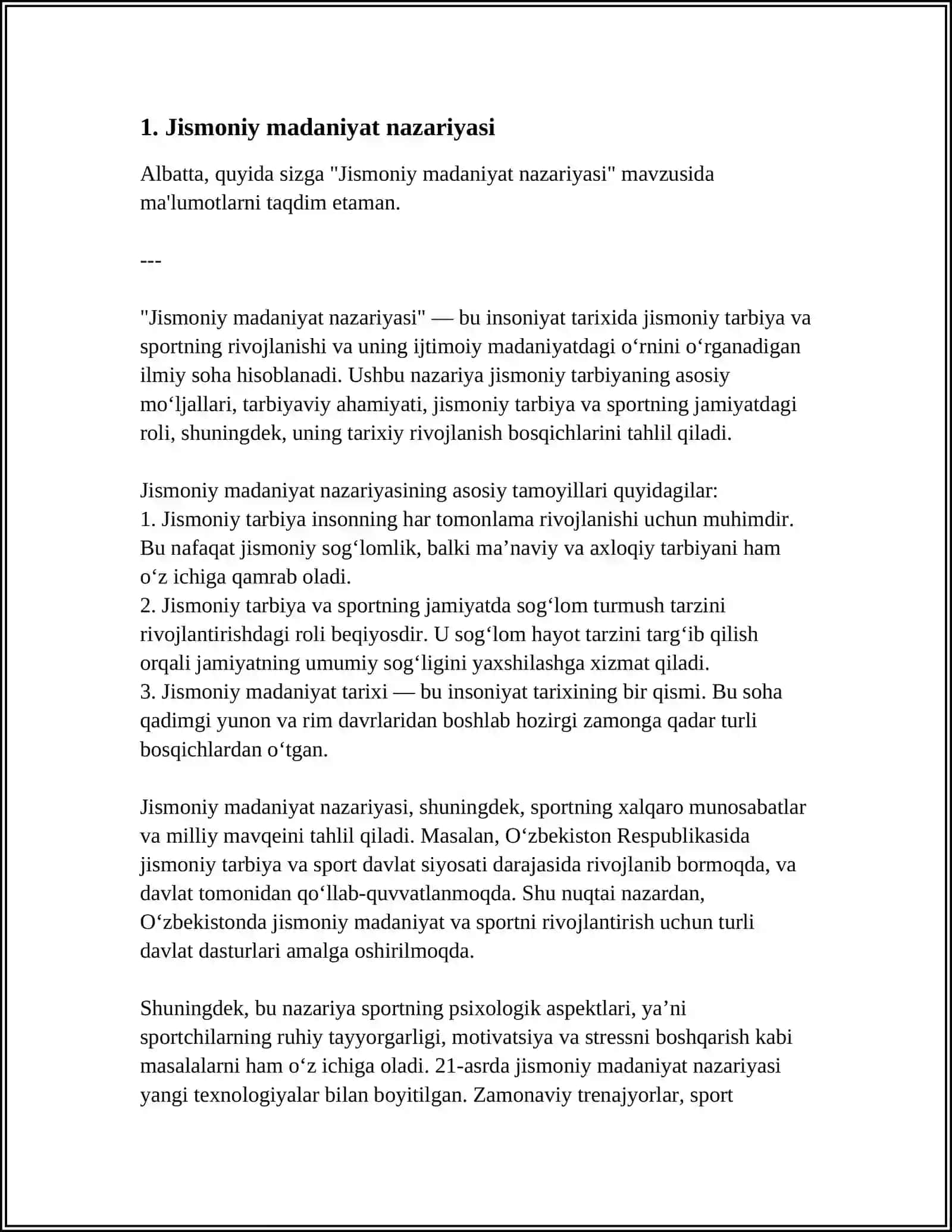 O'ZBEKISTON RESPUBLIKASI JISMONIY MADANIYAT TIZIMINI RIVOJLANTRISHNING UMUMIY TASNIF 4