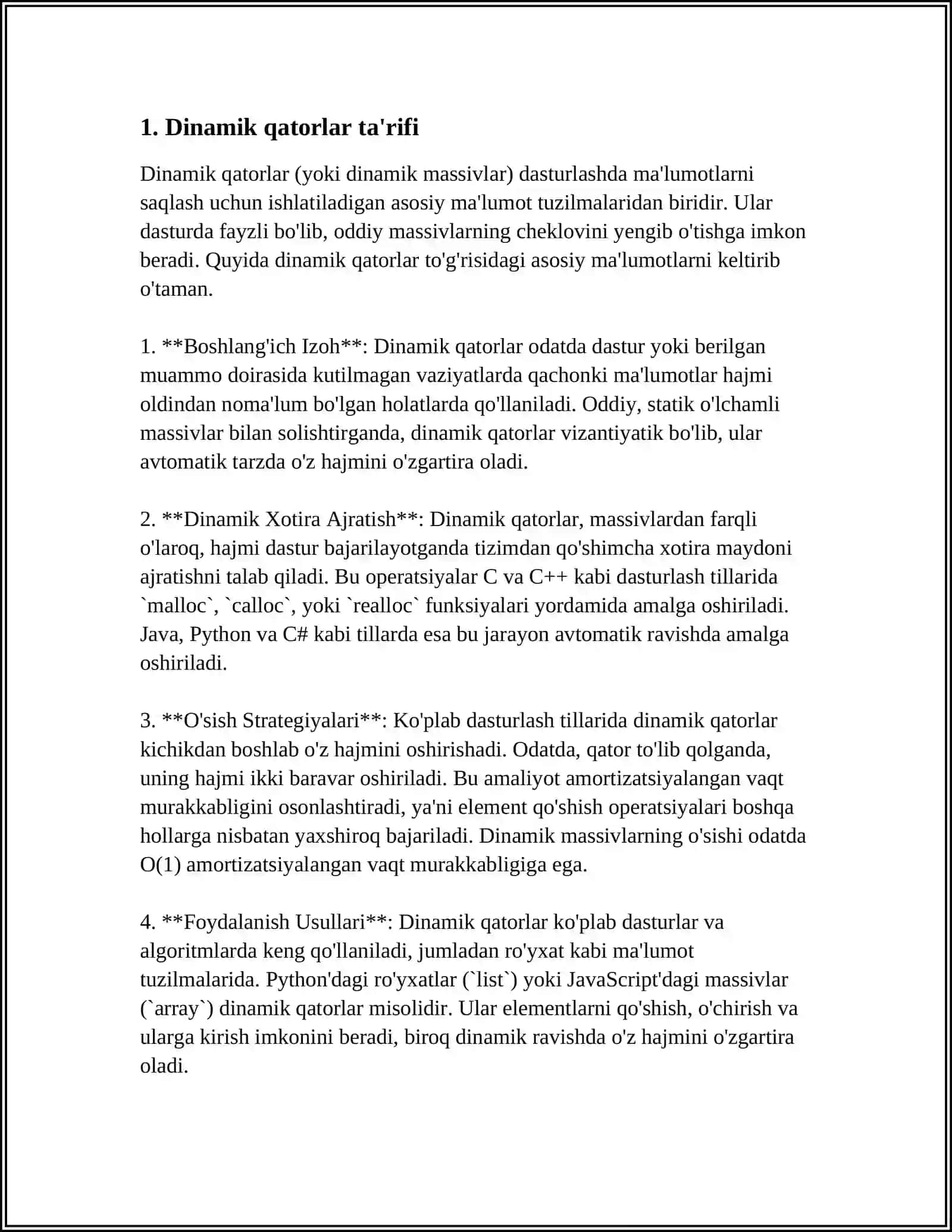Dinamik Qatorlar Turlari Ko'rsatkichlari Statistik Tahlil Etishda Qo'llanilishi 4