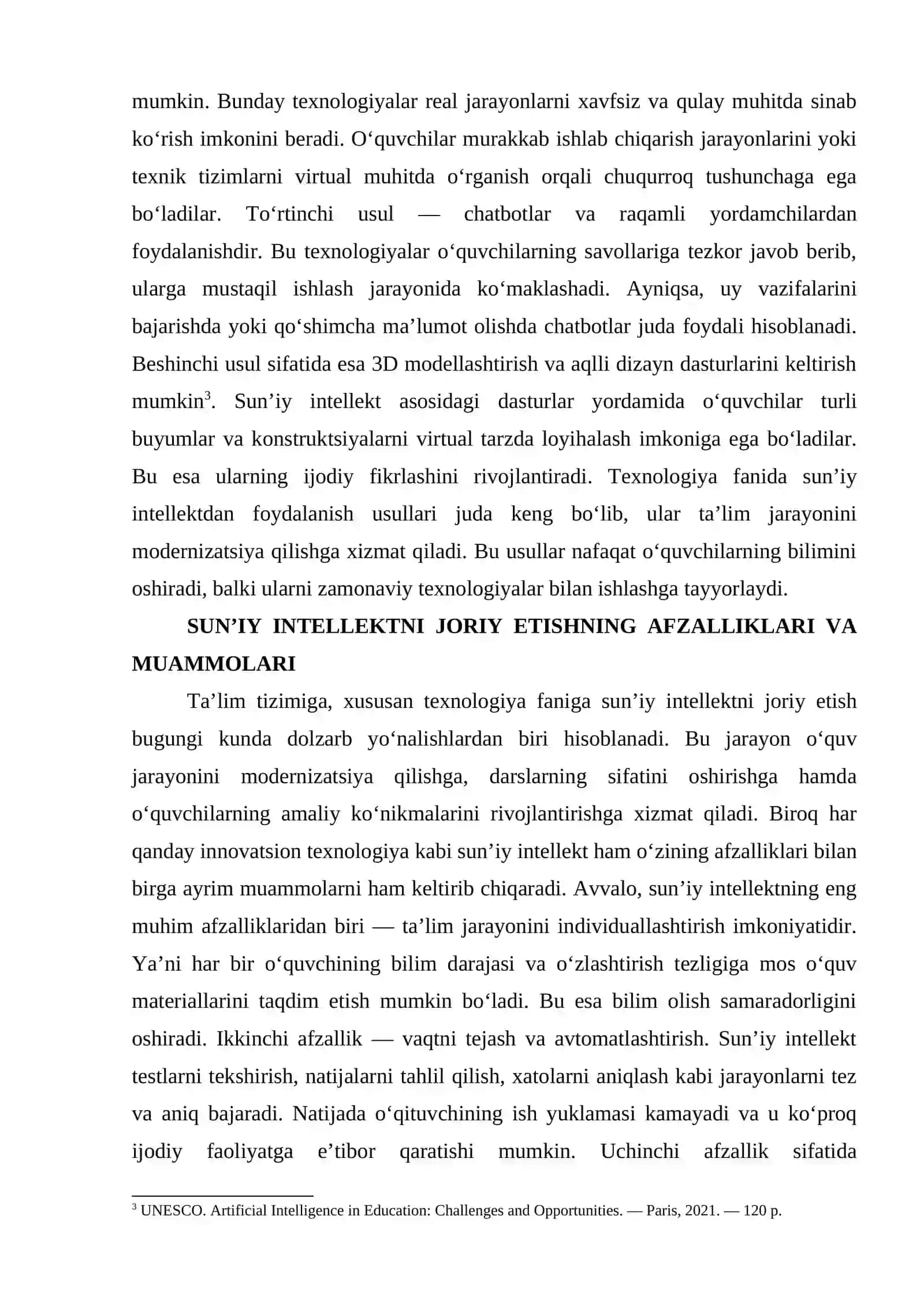 SUN’IY INTELLEKTNI TEXNOLOGIYA FANI MASHG‘ULOTLARIGA INTEGRATSIYA QILISH USULLARI 4