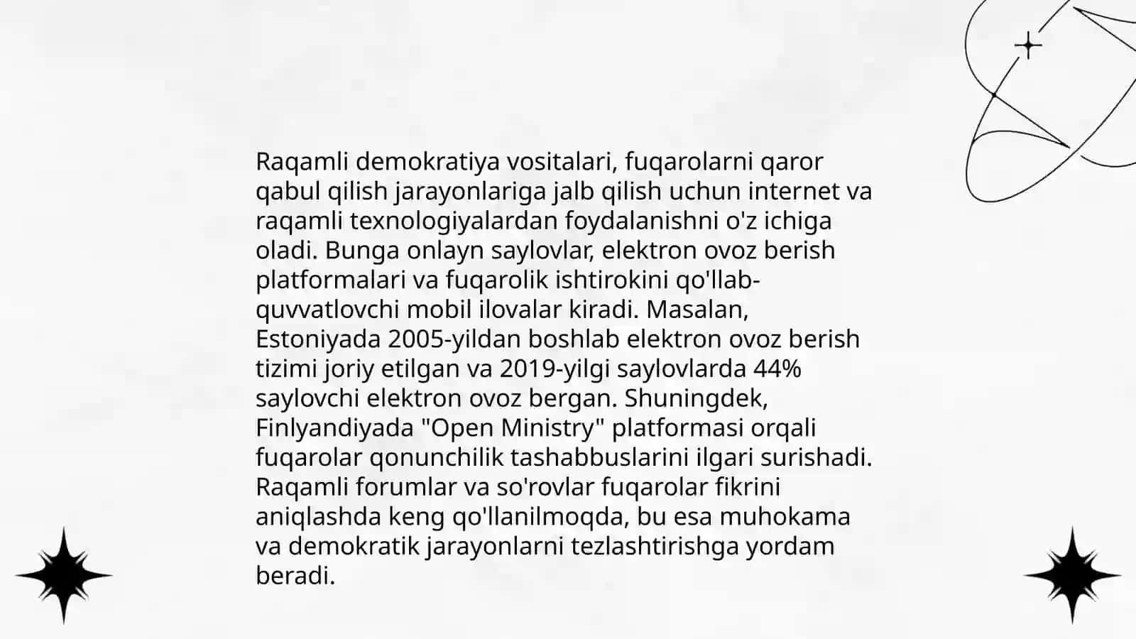 Virtual qabulxonalar jamiyatni demokratlashtirish mezoni 4