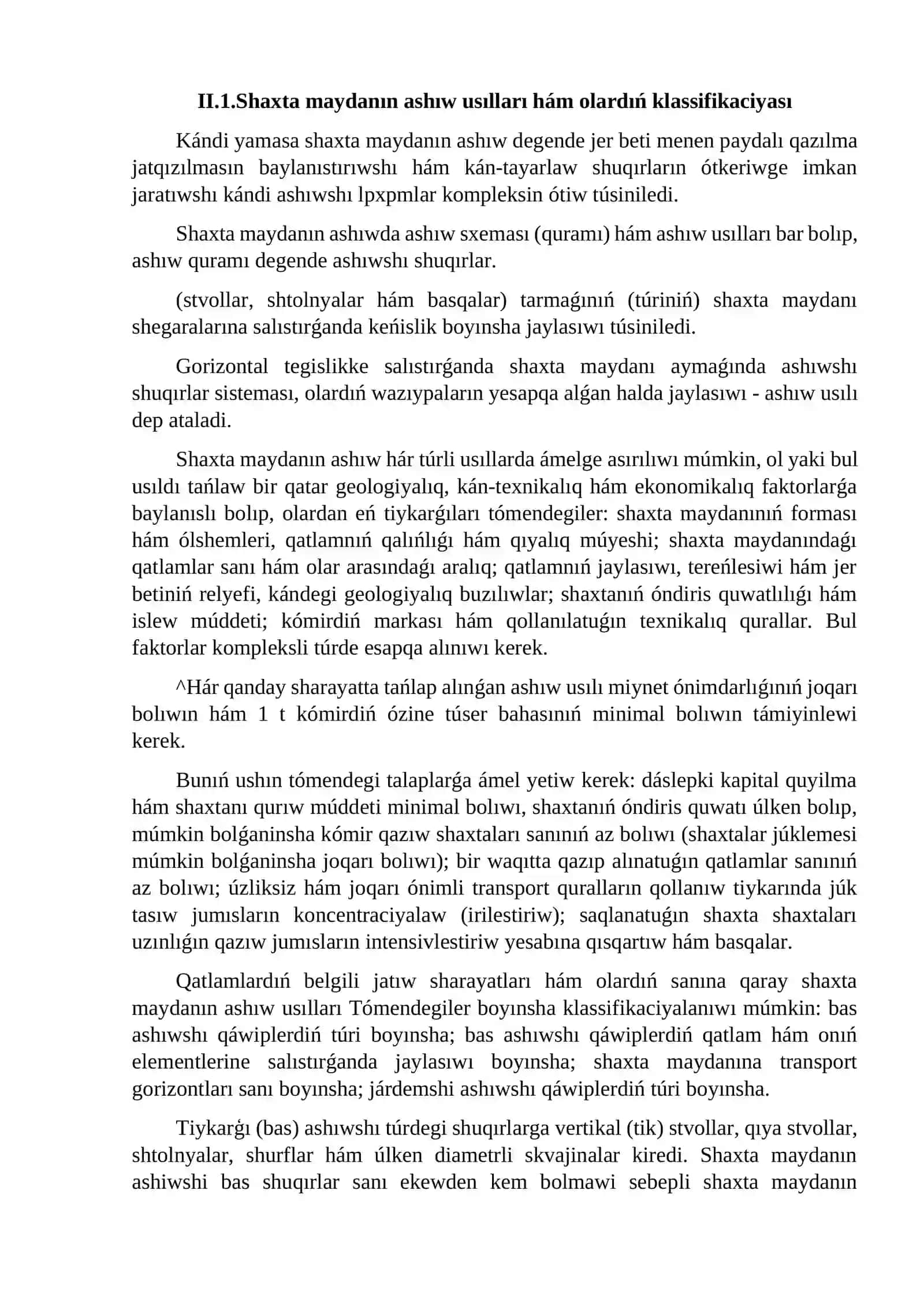 Kándi ashıw hám qazıp alıwǵa tayarlaw sxemasın tiykarlaw 4