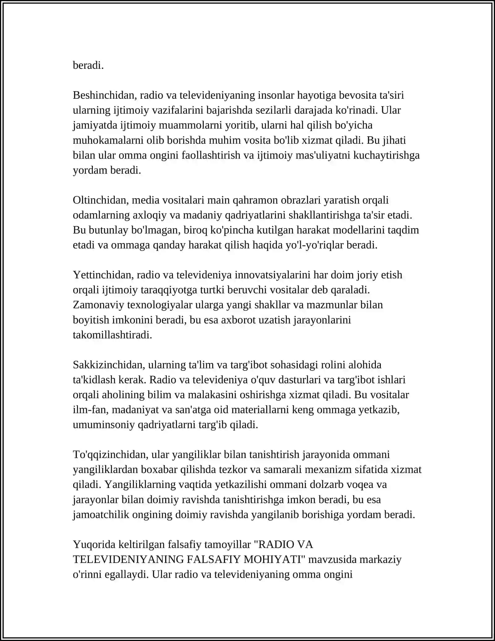 RADIO VA TELEVIDENIYANING FALSAFIY MOHIYATI:OMMA ONGINI KONSTUKSIYALASH JARAYONI 4