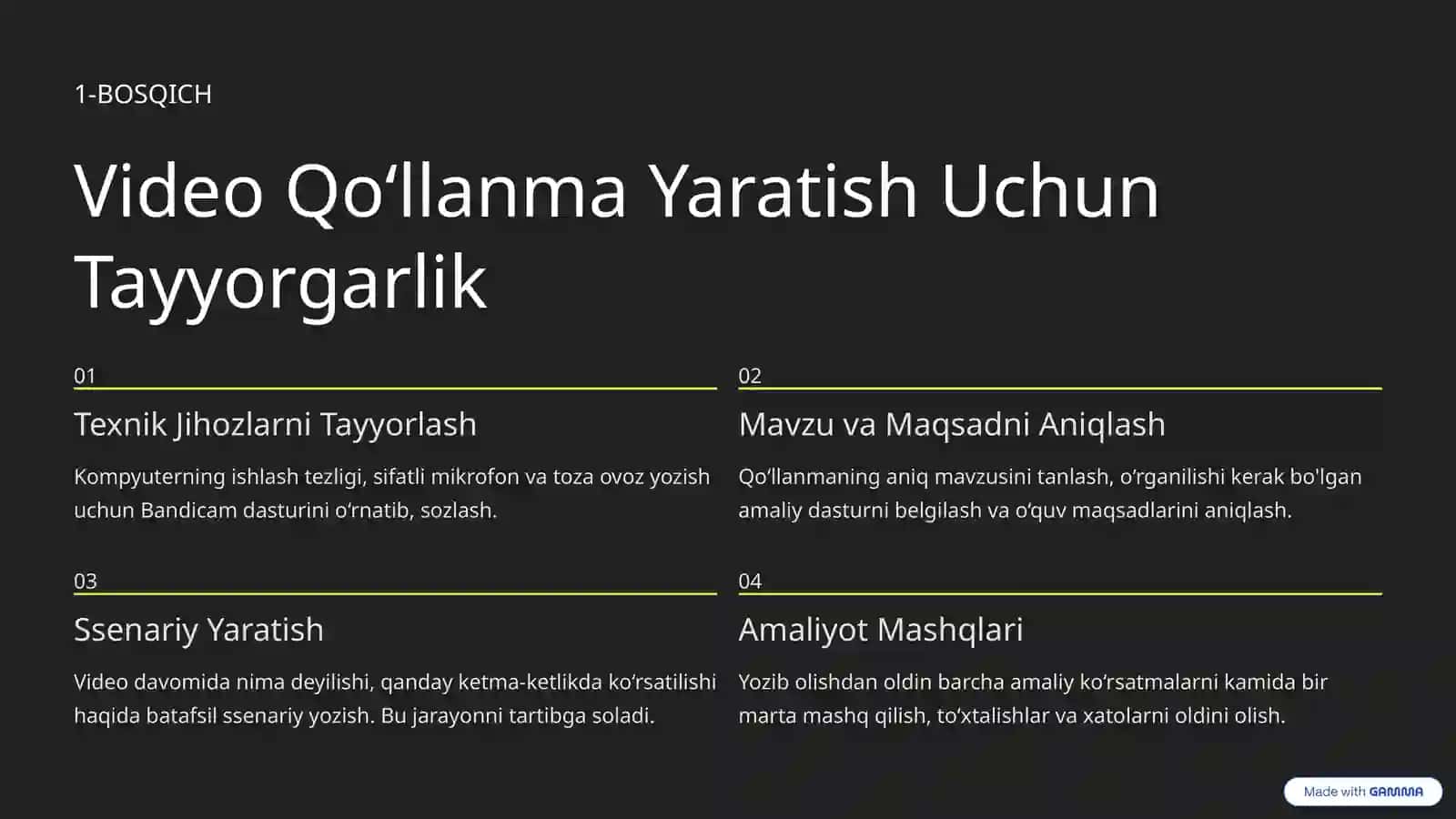 Bandicam dasturi yordamida amaliy dasturlarni o‘rganish uchun video qo‘llanma yaratish 4