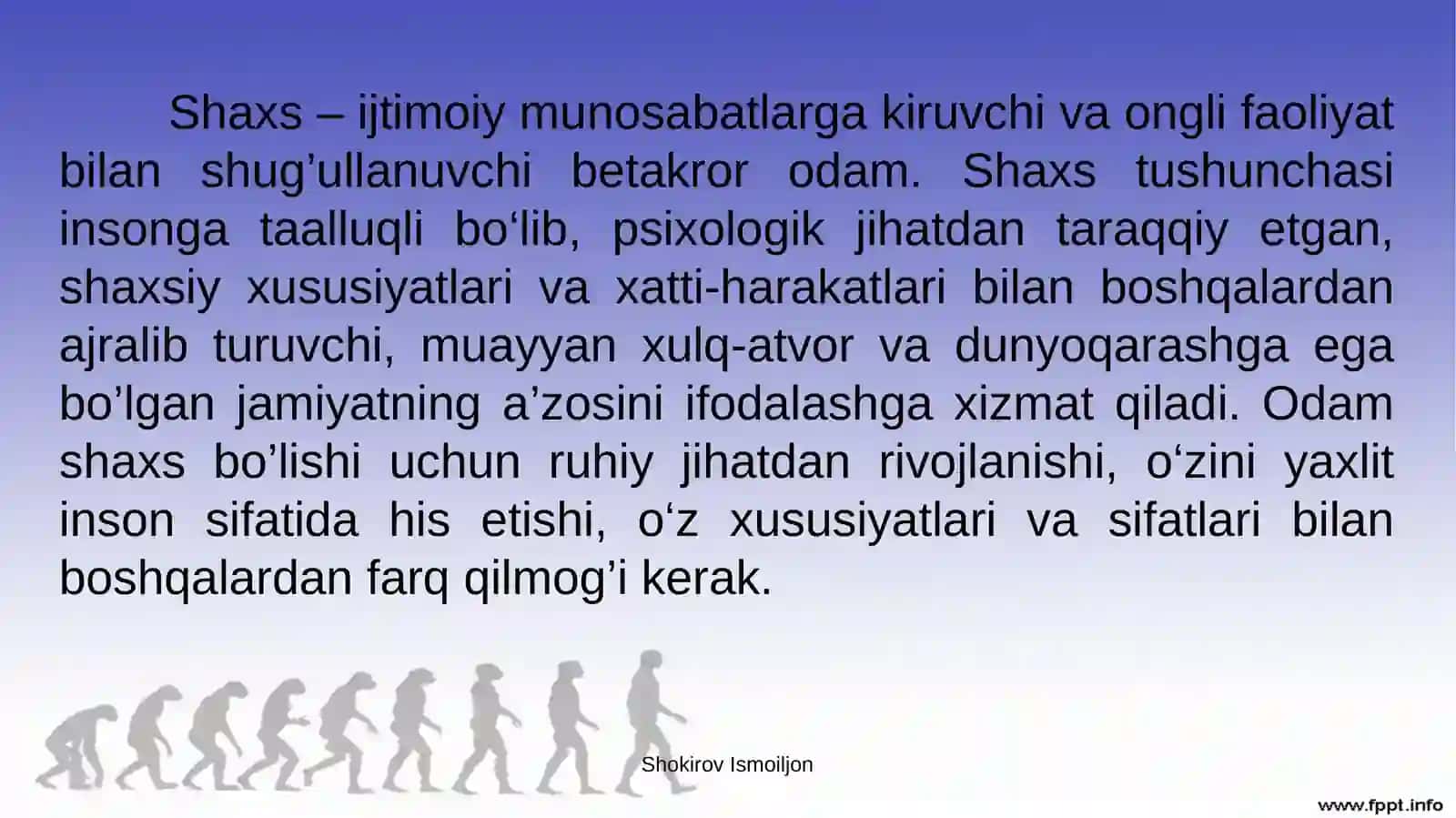 Shaxs kamolotida ma’naviy – axloqiy tarbiyaning o’rni va ahamiyati 4