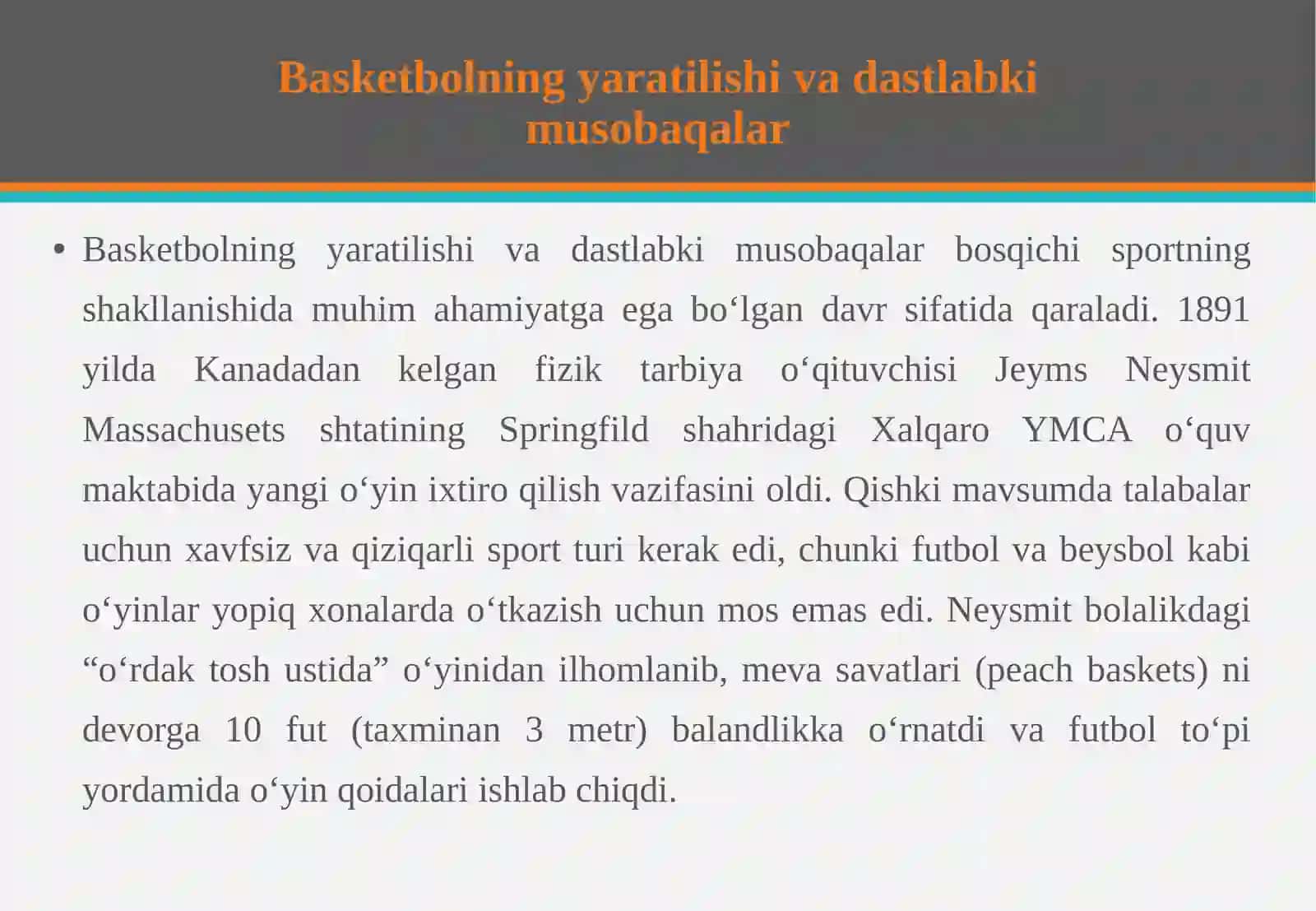 Basketbol bo‘yicha jahon miqyosidagi musobaqalar o‘tkazilishi 4