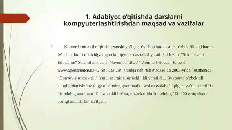 Adabiyot oʻqitishda darslarni kompyuterlashtirish 4