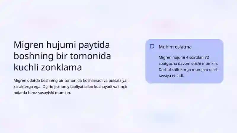 Bosh og'rig'i sindromlari: Migren haqida to'liq ma'lumot 4