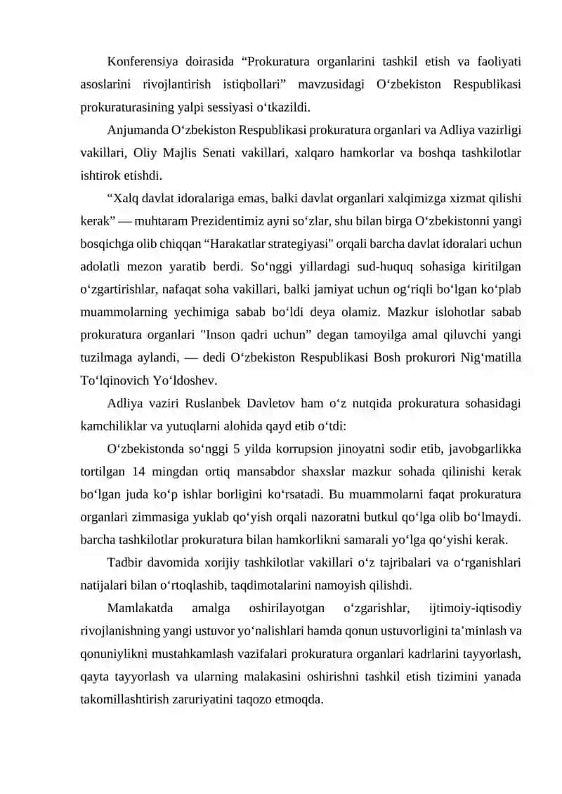 O'ZBEKISTONDA PRAKRATURA ORGANLARINI RIVOJLANISHI 4