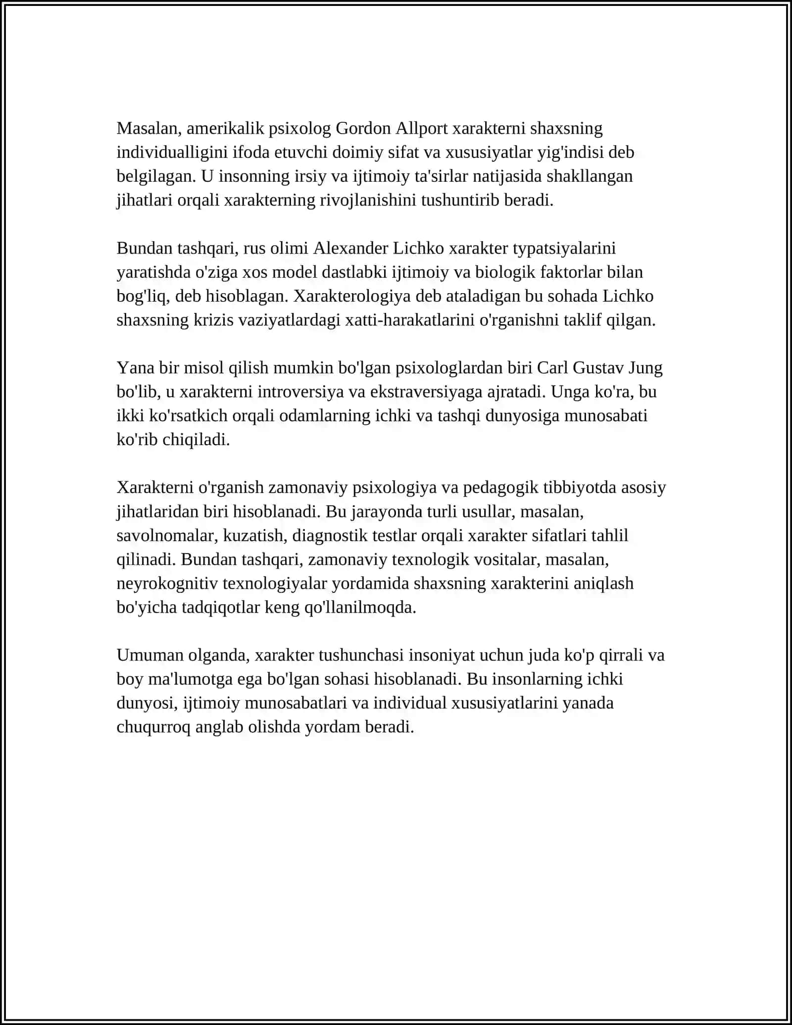XARAKTER VA UNING XOSSALARI 4