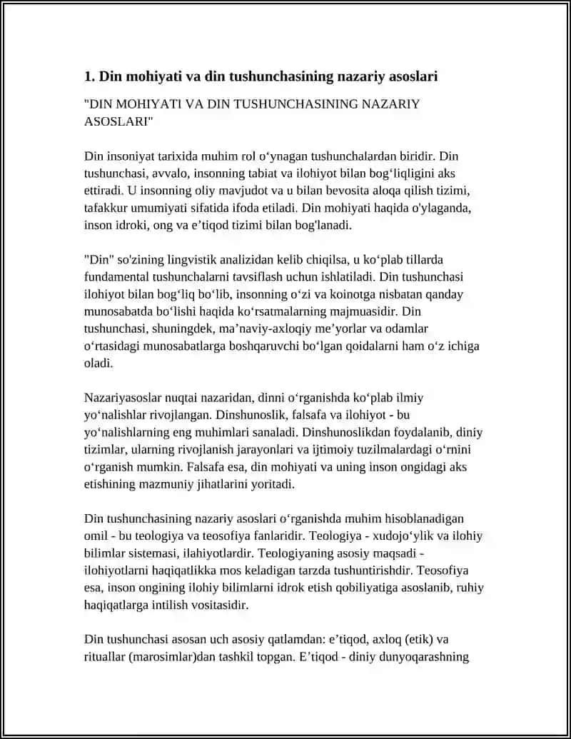 Din Mohiyati va Din Tushunchasining Nazariy Asoslari 4