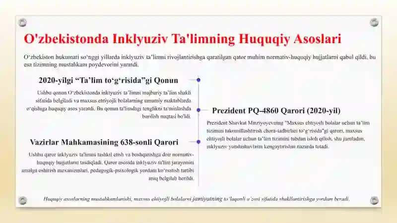 Inklyuziv ta'lim modellari.O'zbekistonda teng huquqli ta'limga yo'l 4