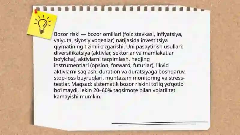 Investitsiya risklari va ularni pasaytirish yullari 4