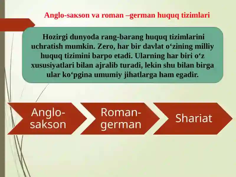 Huquq tizimi va Hokimiyatning taqsimlanishi tamoyili 4