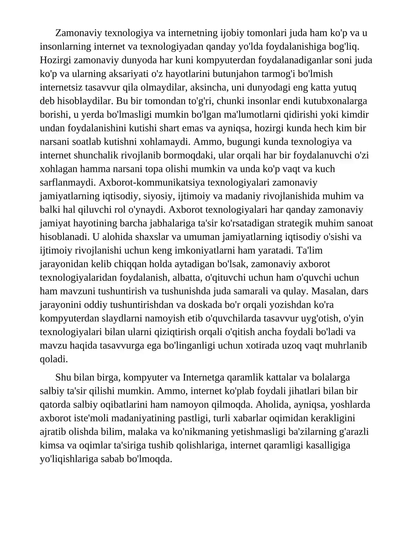 INTERNET VA AXBOROT TEXNOLOGIYALARINING INSON MA’NAVIYATIGAGA TA’SIRI 4