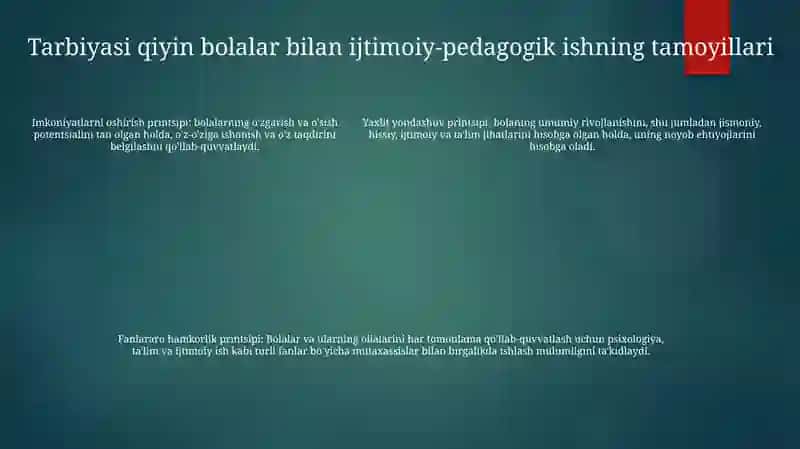 Tarbiyasi OgʻIr Bolalar Bilan Ishlashning Ijtimoiy-Pedagogik Texnologiyalari 4