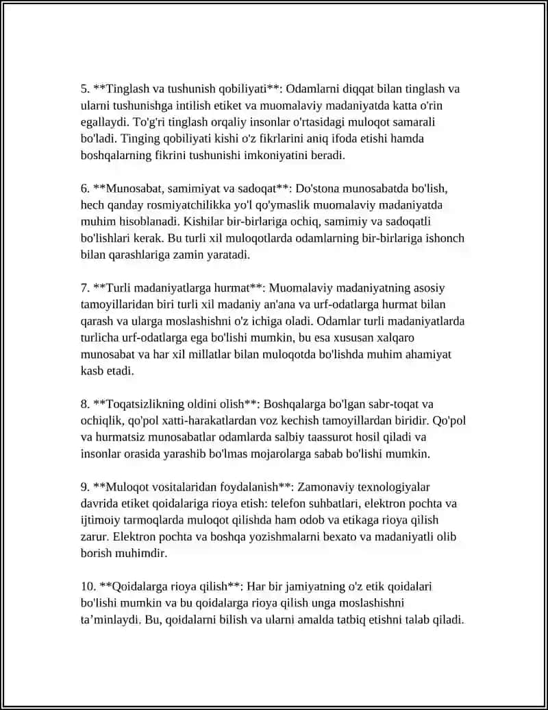 ETIKET VA MUAMOLAVIY MADANIYAT 4
