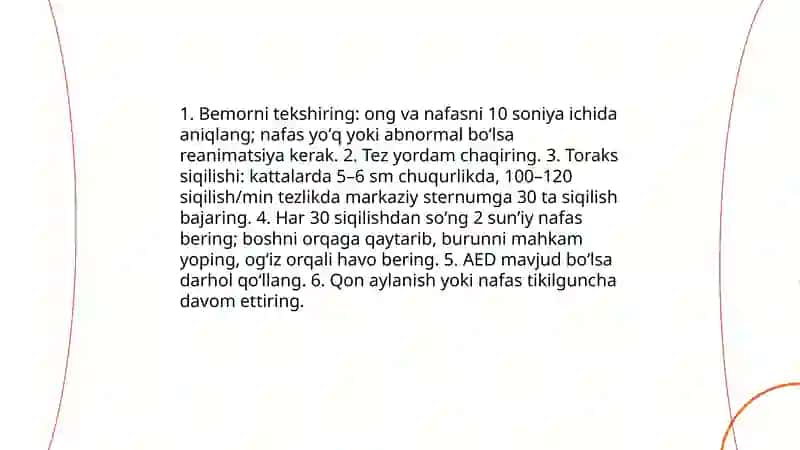 Baxtsiz xodisga uchraganda birinchi yordam berish yollari 4