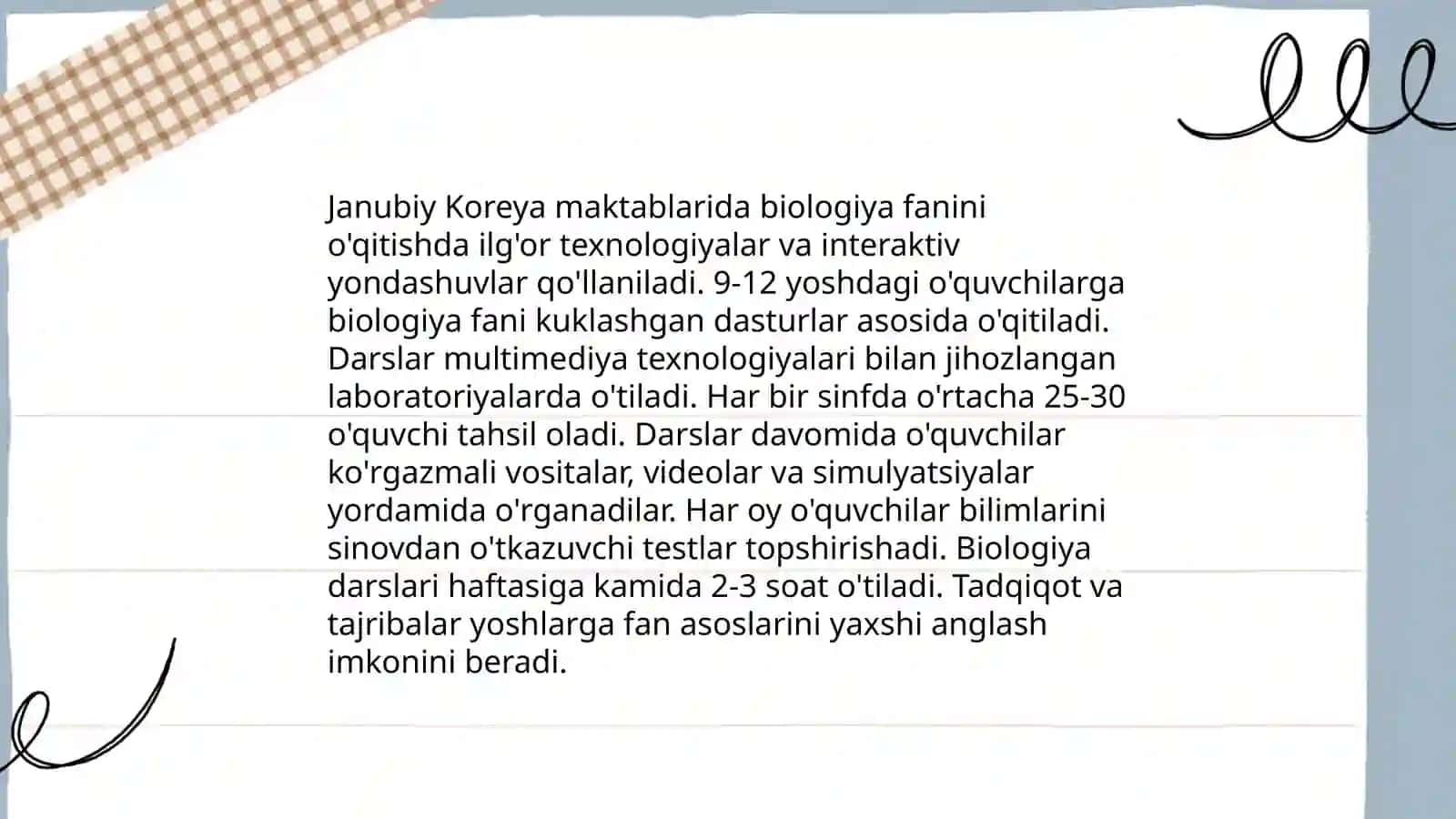 Koreyada biologik ta'limning oʻziga xosligi 4