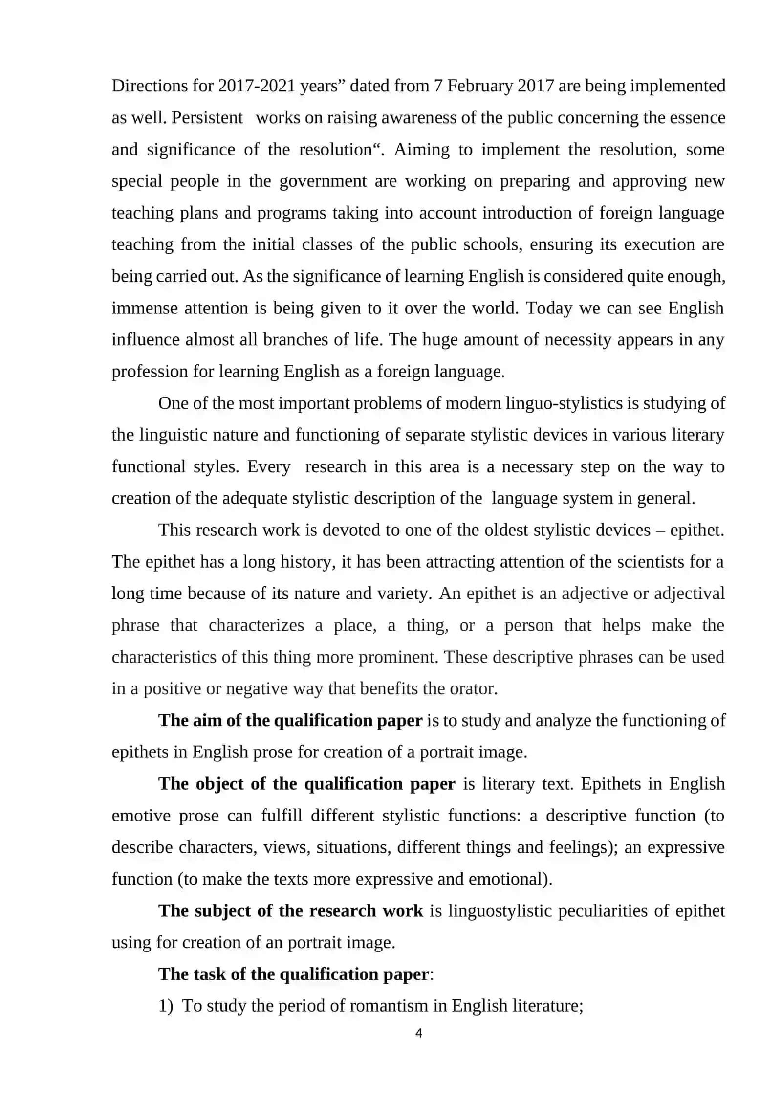 The role of epithet in the novel “Sense and sensibility” by Jane Austen 4