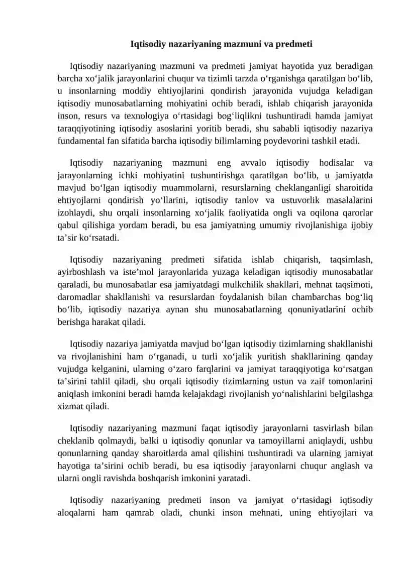 Iqtisodiy nazariyasi 4