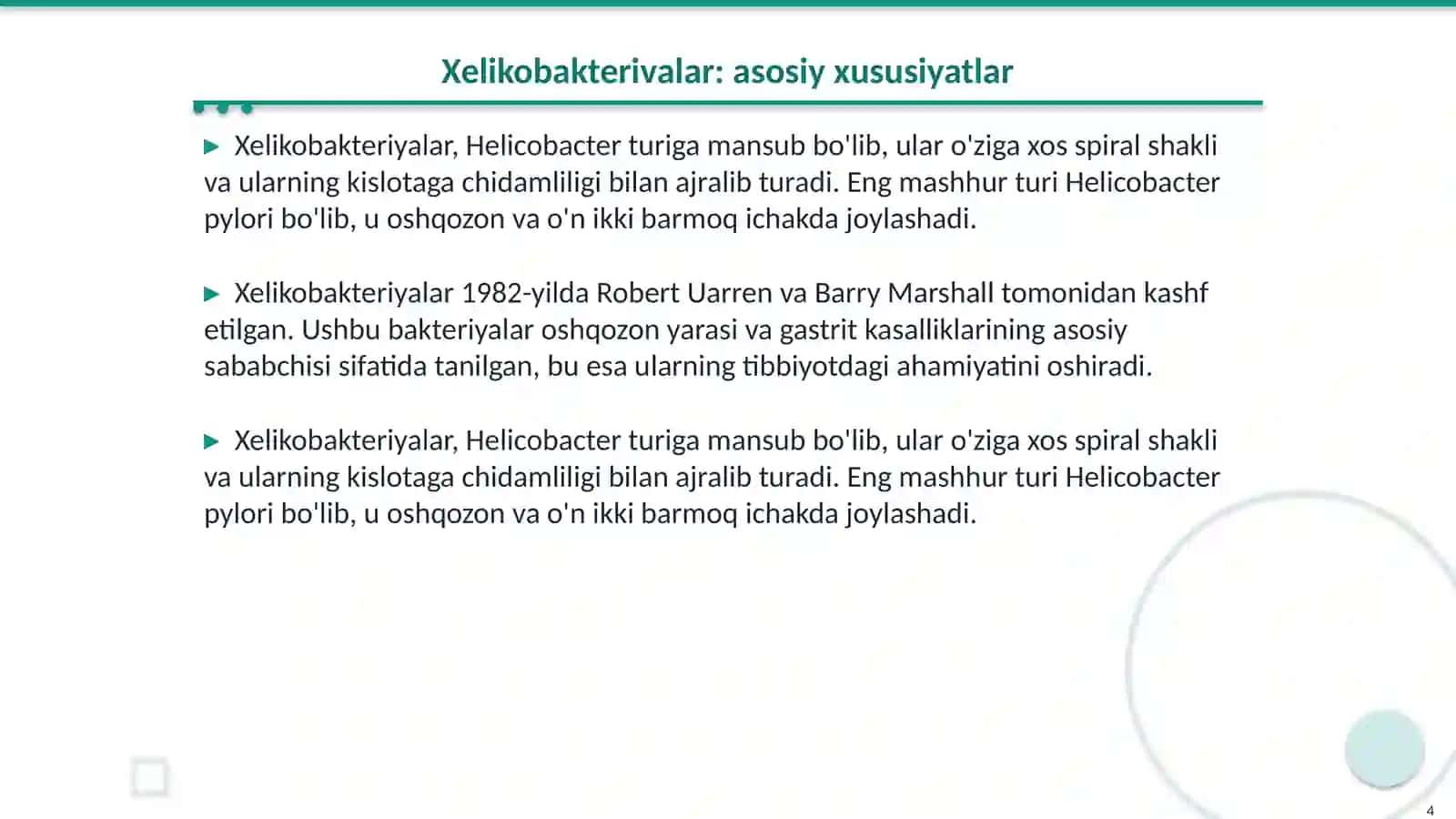 Kampilobakteriyalar, xelikobakterivalar va amaliyotdagi ahamiyati 4