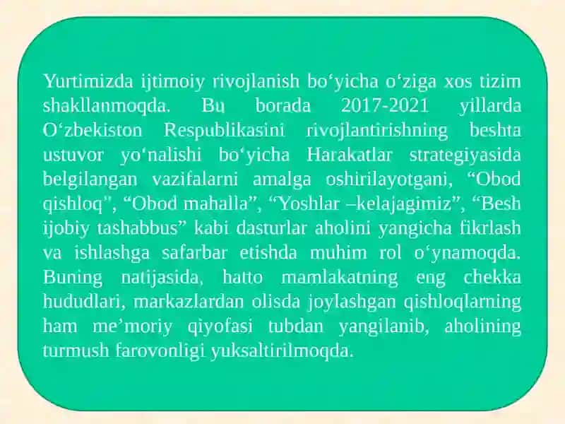 Yangi O‘zbekiston ijtimoiy-siyosiy, iqtisodiy va madaniy hayotida roʻy berayotgan oʻzgarishlarning xalqaro reyting va indekslarda aksetishi 4