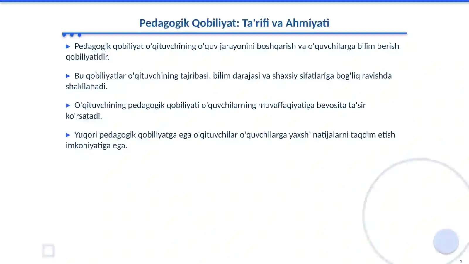 Pedagogik Mahorat: O'qituvchi Faoliyatining Asosiy Komponentlari 4