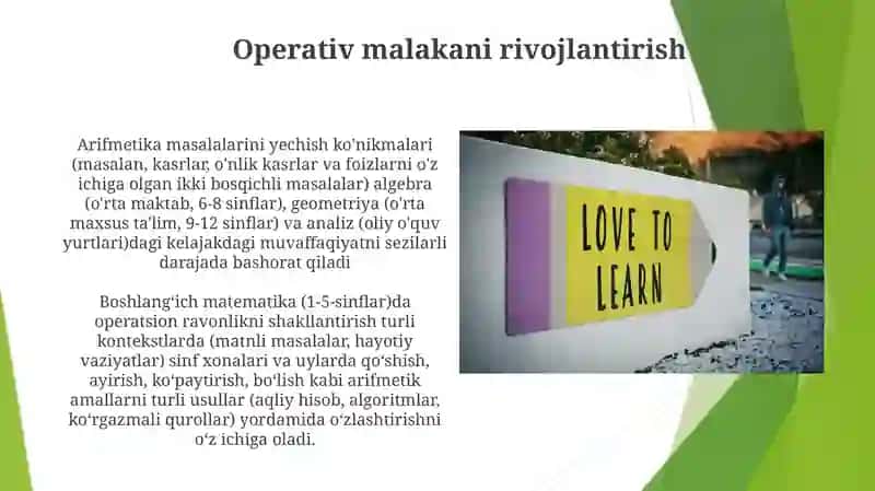 Boshlang'ich matematika fanini o'rgatish 4