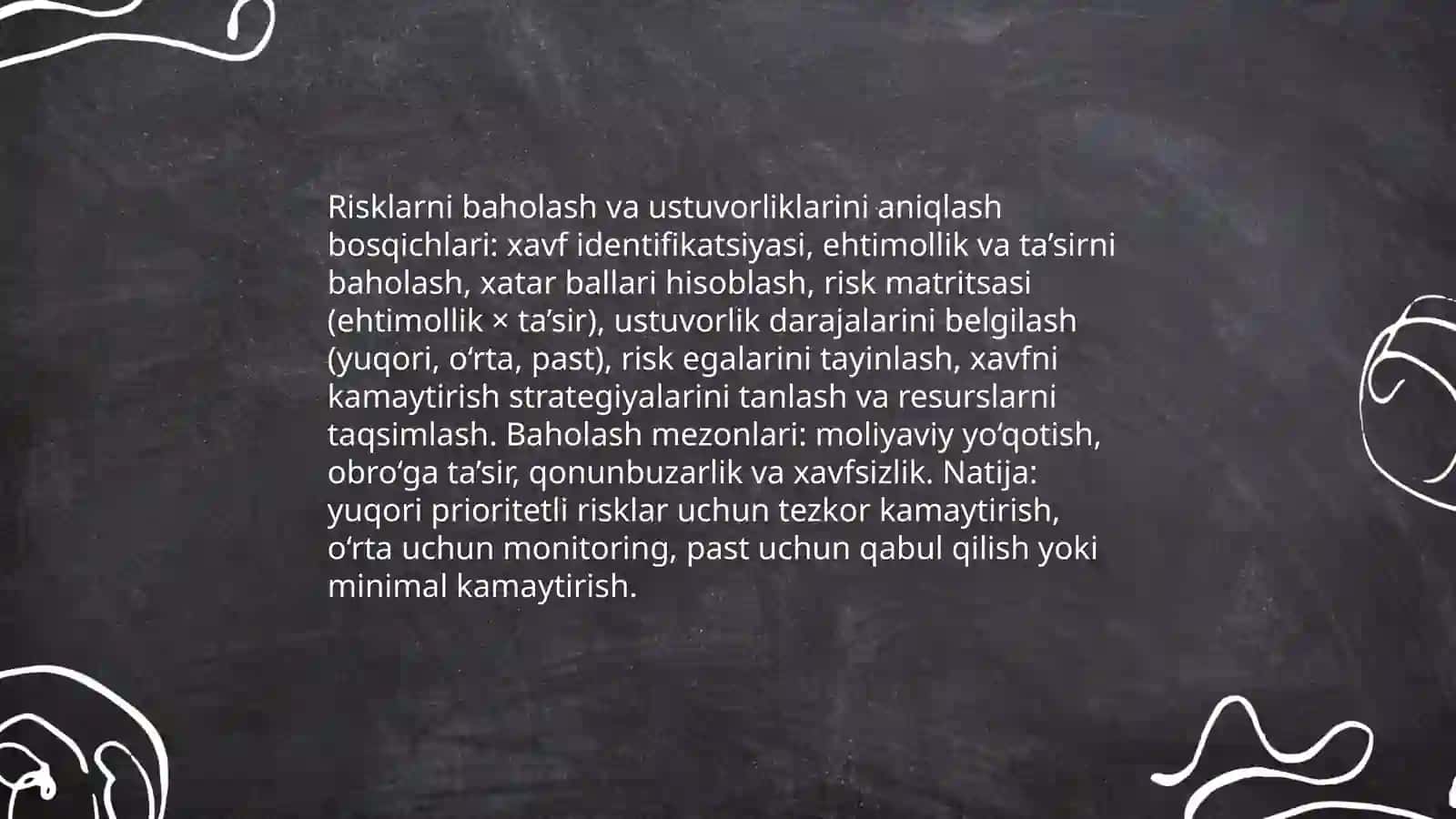 Risklarni boshqarish strategiyasi 4