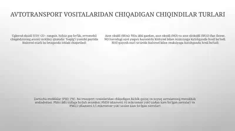 Avtotransportlar Atmosfera Havosini Ifloslanishining Asosiy Manbasi Sifatida 4